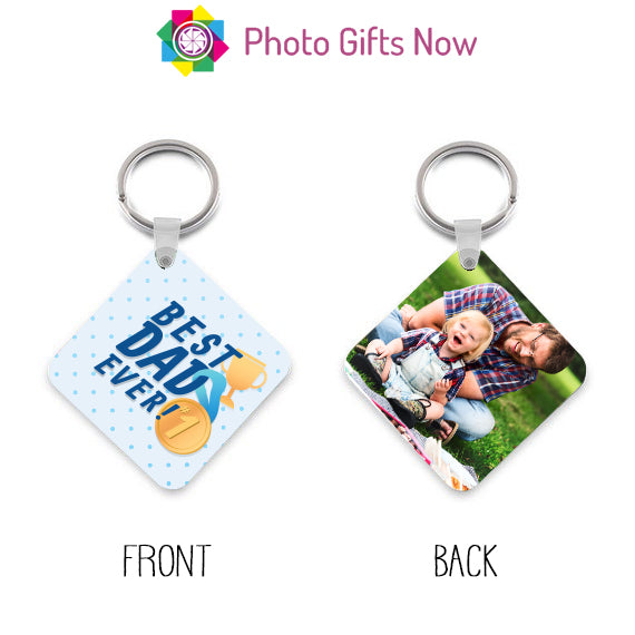 Father's Day Photo keyring || Double-sided || Square || Round || Your photo