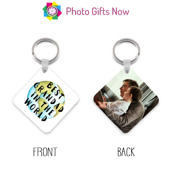 Father's Day Photo keyring || Double-sided || Square || Round || Your photo