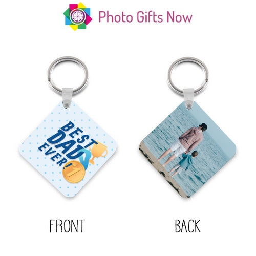 Father's Day Photo keyring || Double-sided || Square || Round || Your photo