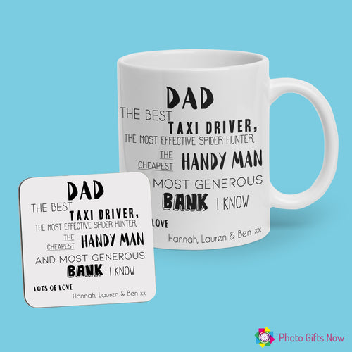 Mugs For Dad || 11oz Mug and Coaster Combo