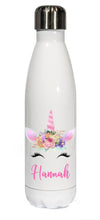 Load image into Gallery viewer, Personalised Stainless Steel 500ml || Bowling Water Bottle ||  Spring Unicorn || Chilly Design