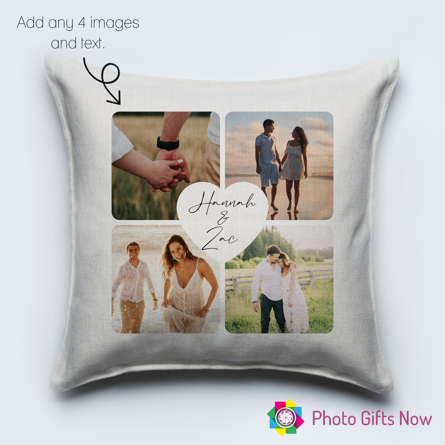 Personalised Valentines Couple Cushion || Luxury Soft Linen Cushion || WITH Insert