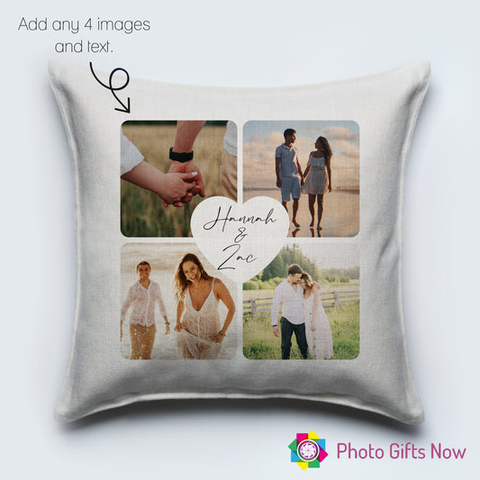 Personalised Valentines Couple Cushion || Luxury Soft Linen Cushion || WITH Insert