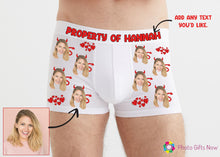Load image into Gallery viewer, Personalised Valentines Face Boxers and Knickers || Add any text, Custom gift underwear