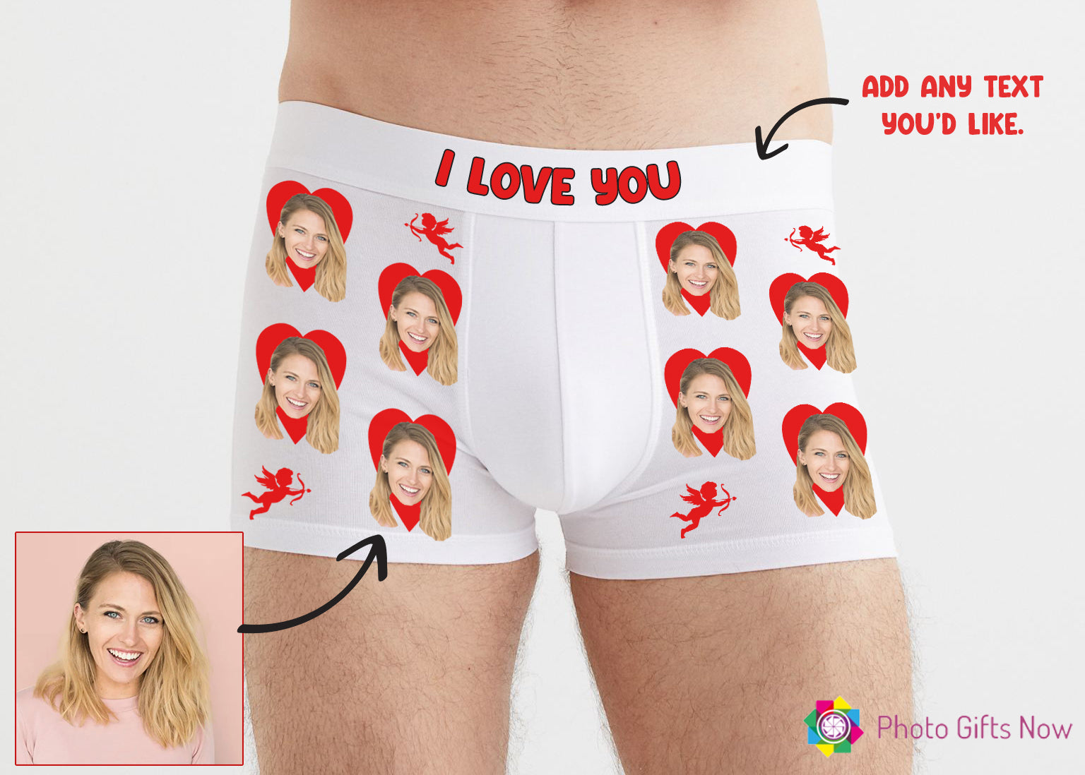 Custom Photo Boxers Briefs, Personalize Face, Custom Underwear Gift  Valentine