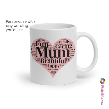 Personalised 11oz Mug || Grandma || Mum Design || White or Pink