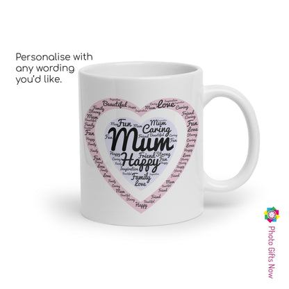 Personalised 11oz Mug || Grandma || Mum Design || White or Pink