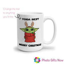 Load image into Gallery viewer, Personalised CHRISTMAS Yoda Mug || Yoda Best || Joke Gift || Starwars || Mandalorian