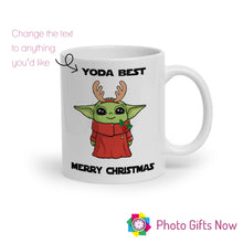 Load image into Gallery viewer, Personalised CHRISTMAS Yoda Mug || Yoda Best || Joke Gift || Starwars || Mandalorian