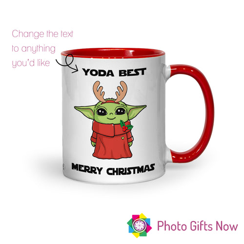Personalised CHRISTMAS Yoda Mug || Yoda Best || Joke Gift || Starwars || Mandalorian